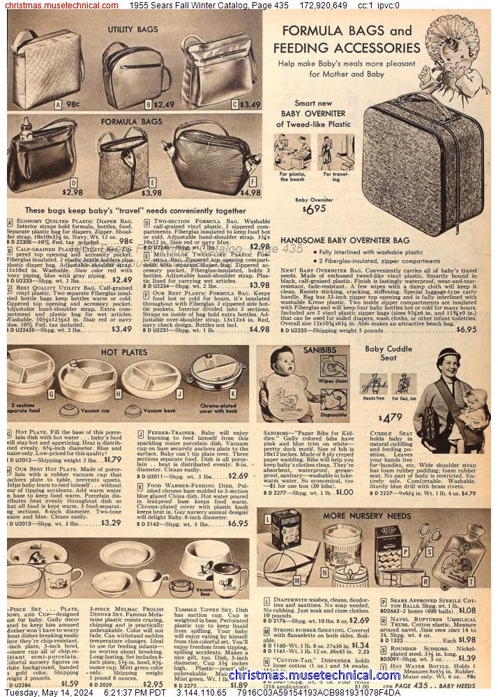 1955 Sears Fall Winter Catalog, Page 435
