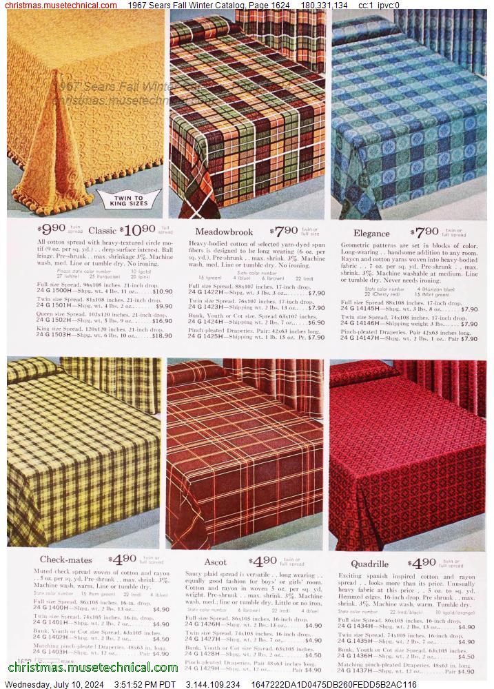 1967 Sears Fall Winter Catalog, Page 1624