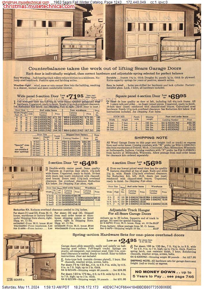 1963 Sears Fall Winter Catalog, Page 1243