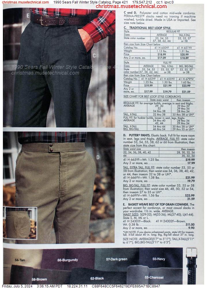 1990 Sears Fall Winter Style Catalog, Page 421