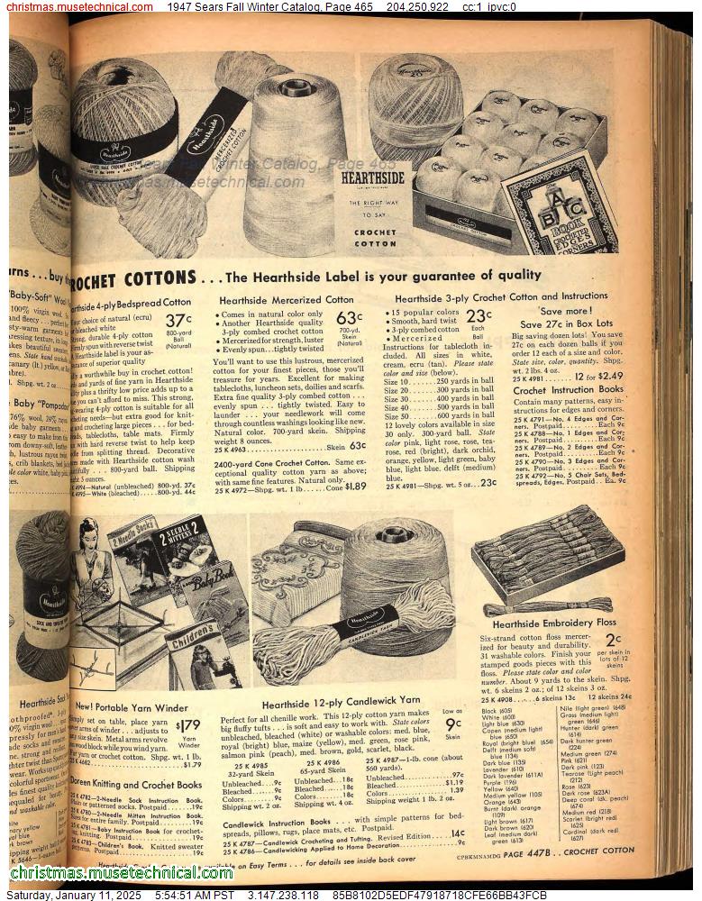 1947 Sears Fall Winter Catalog, Page 465