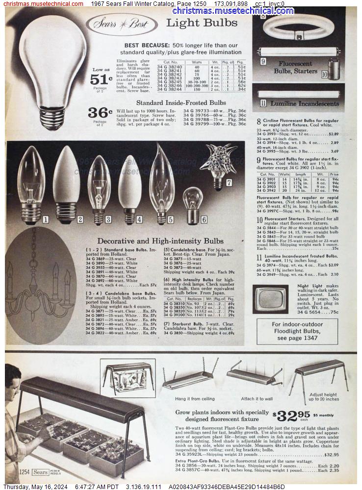 1967 Sears Fall Winter Catalog, Page 1250