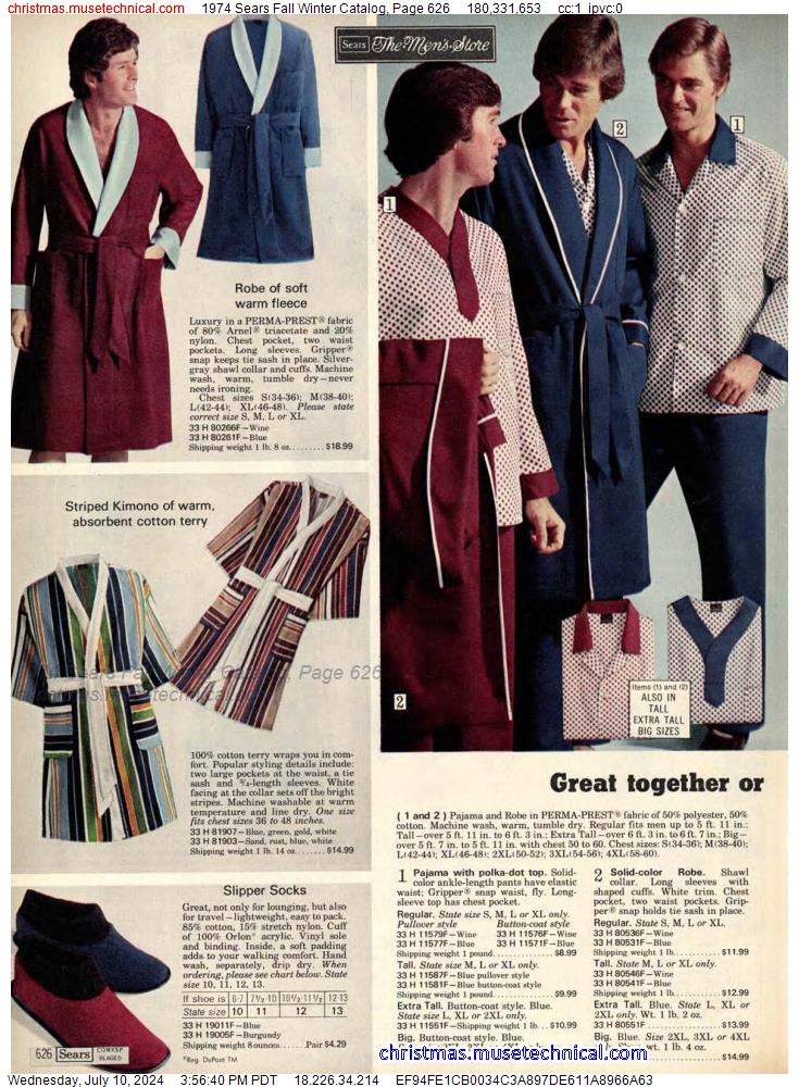 1974 Sears Fall Winter Catalog, Page 626