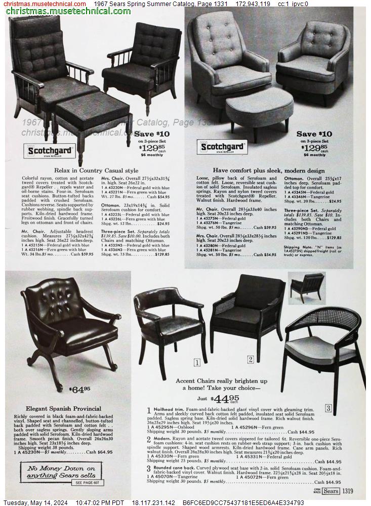 1967 Sears Spring Summer Catalog, Page 1331