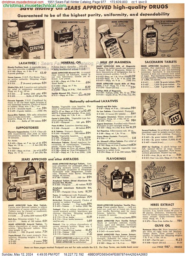 1951 Sears Fall Winter Catalog, Page 977
