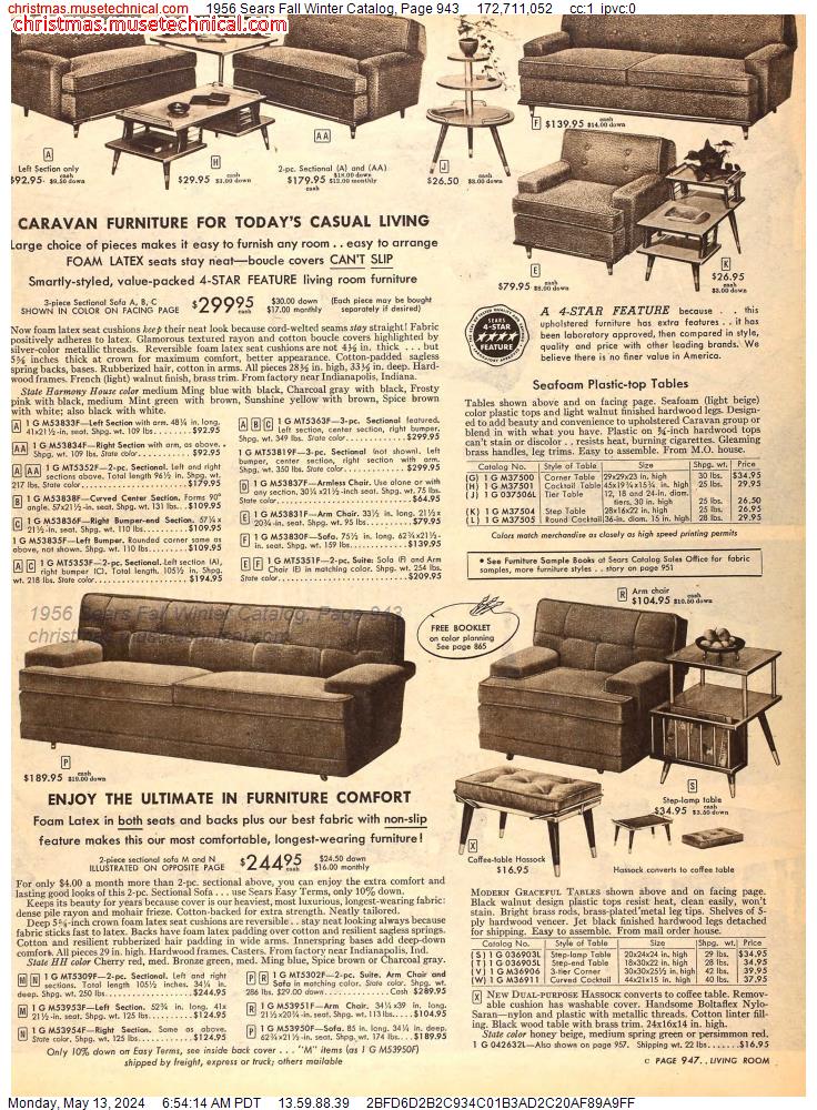 1956 Sears Fall Winter Catalog, Page 943