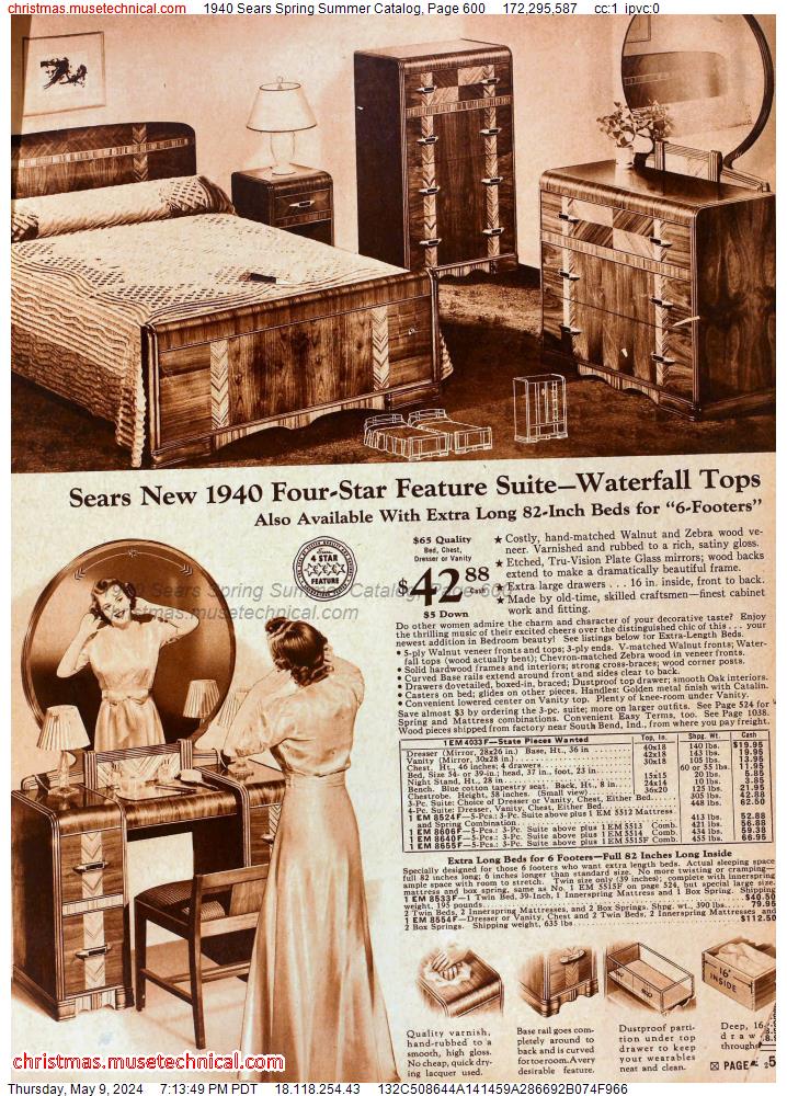 1940 Sears Spring Summer Catalog, Page 600