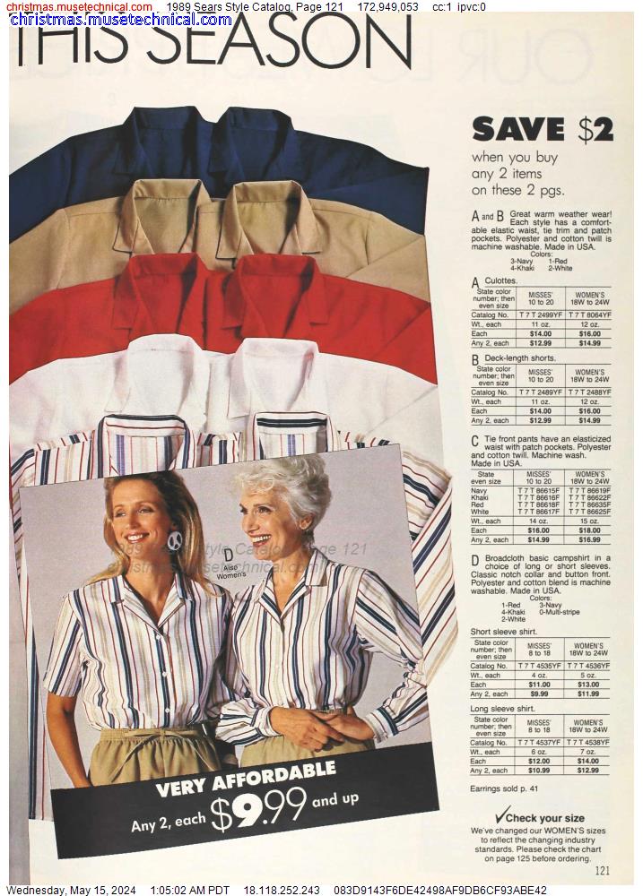 1989 Sears Style Catalog, Page 121
