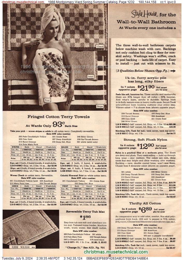 1966 Montgomery Ward Spring Summer Catalog, Page 1232