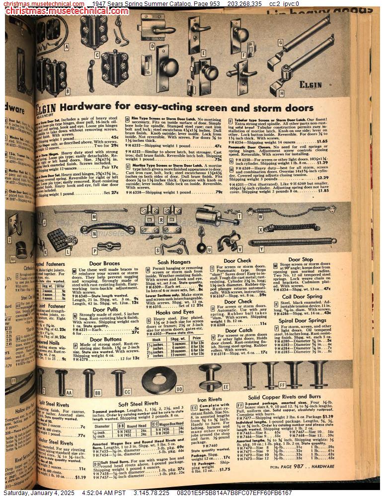 1947 Sears Spring Summer Catalog, Page 953