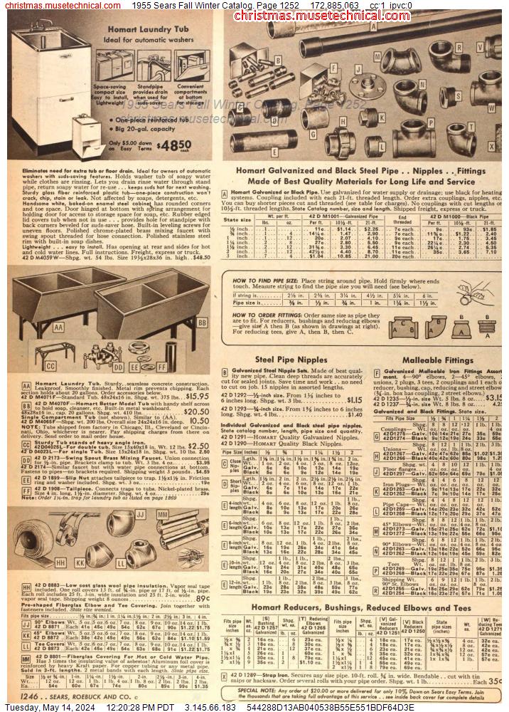 1955 Sears Fall Winter Catalog, Page 1252