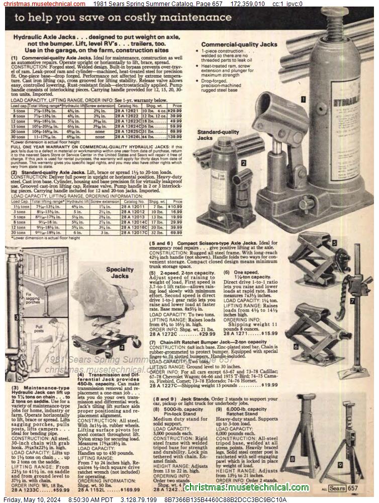 1981 Sears Spring Summer Catalog, Page 657