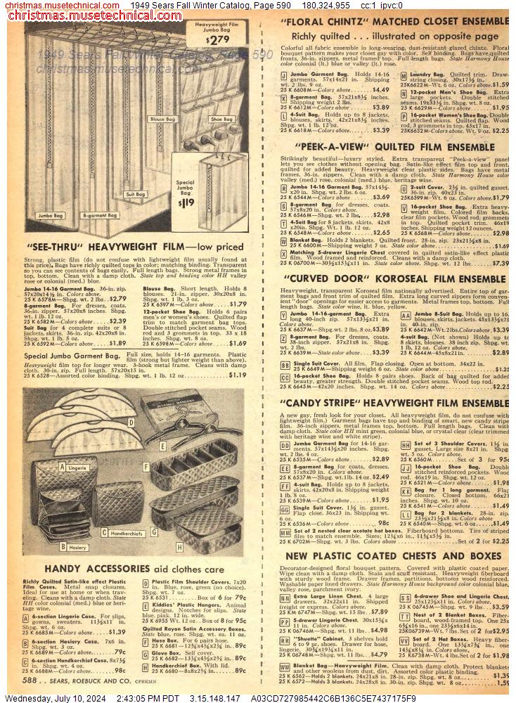 1949 Sears Fall Winter Catalog, Page 590
