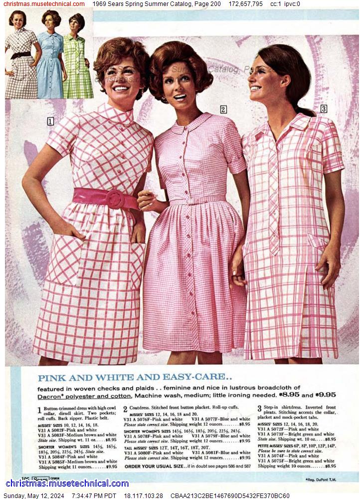 1969 Sears Spring Summer Catalog, Page 200