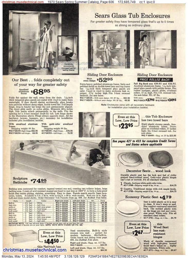 1970 Sears Spring Summer Catalog, Page 606