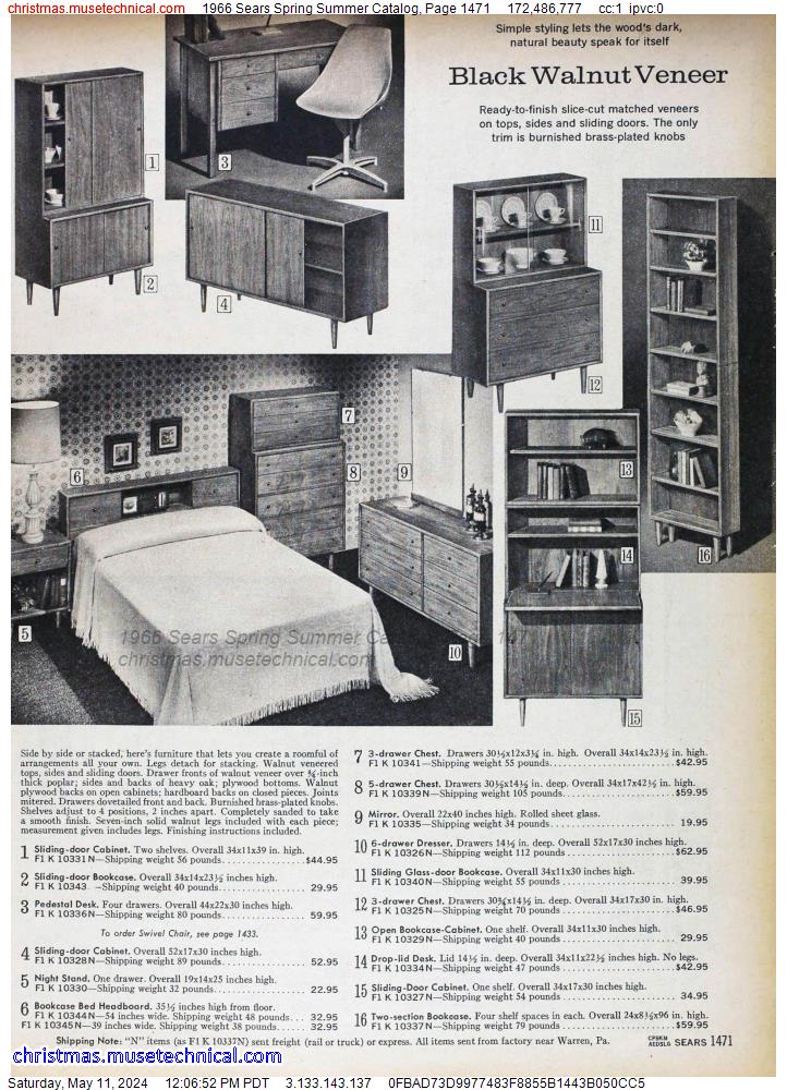 1966 Sears Spring Summer Catalog, Page 1471