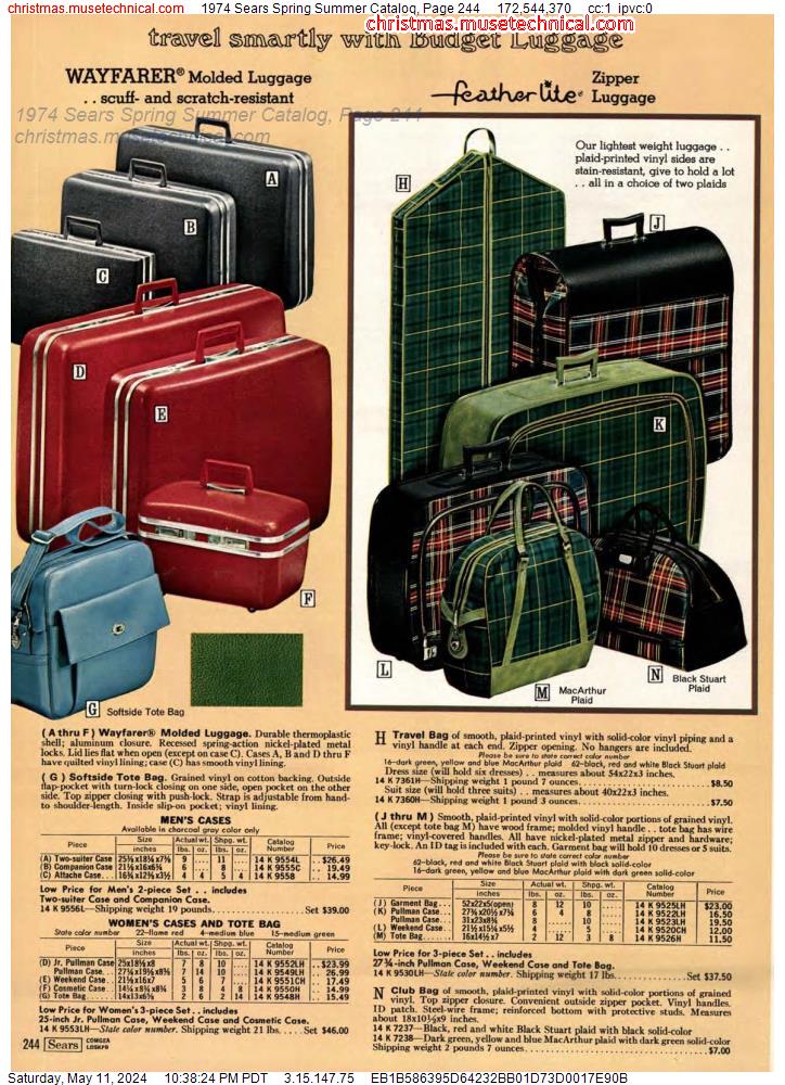 1974 Sears Spring Summer Catalog, Page 244