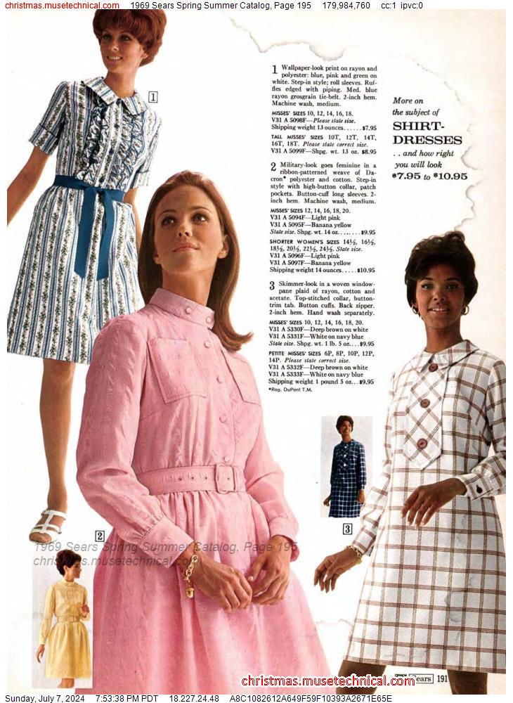 1969 Sears Spring Summer Catalog, Page 195