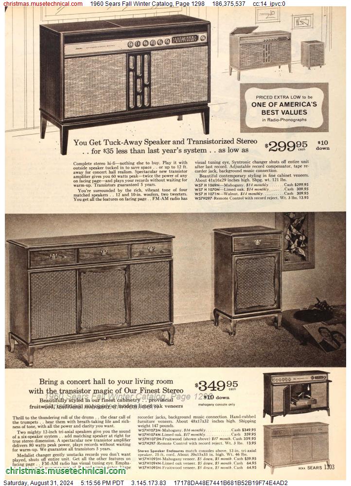 1960 Sears Fall Winter Catalog, Page 1298