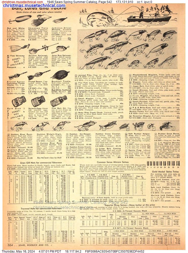 1946 Sears Spring Summer Catalog, Page 542