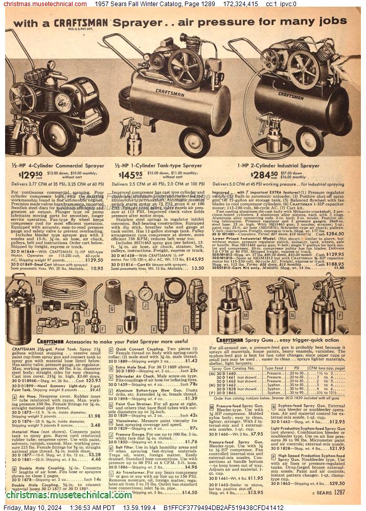 1957 Sears Fall Winter Catalog, Page 1289