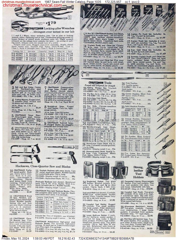 1967 Sears Fall Winter Catalog, Page 1035