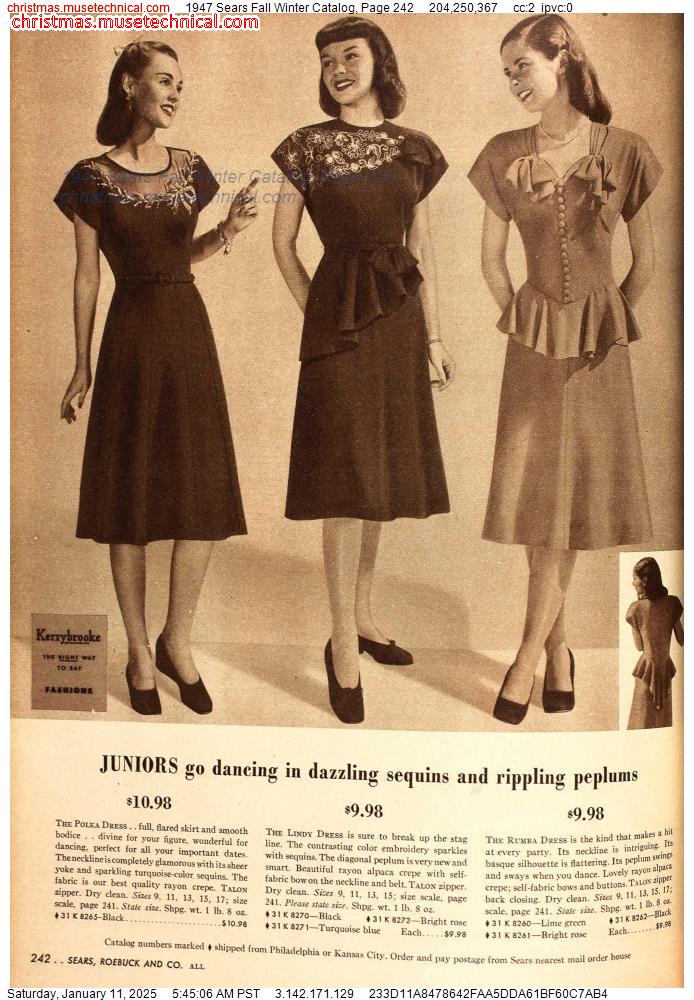 1947 Sears Fall Winter Catalog, Page 242