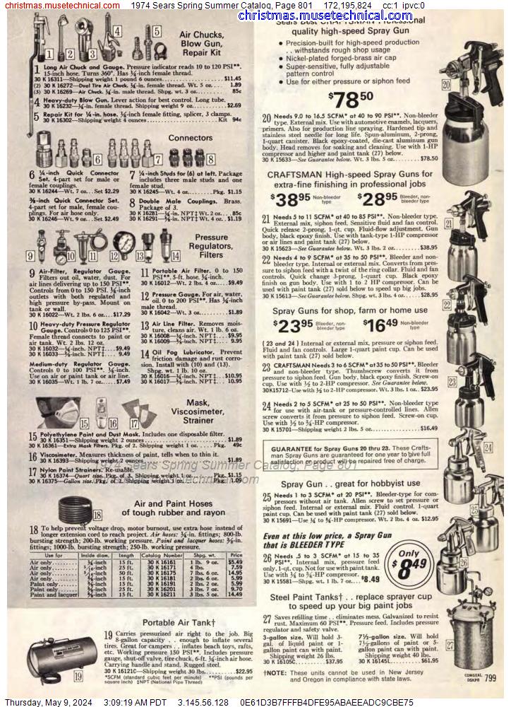 1974 Sears Spring Summer Catalog, Page 801