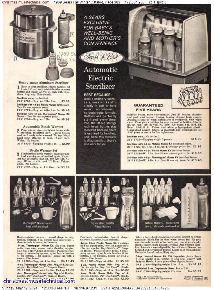 1969 Sears Fall Winter Catalog, Page 383