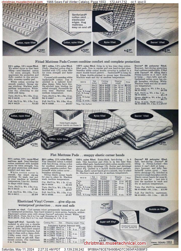 1966 Sears Fall Winter Catalog, Page 1553