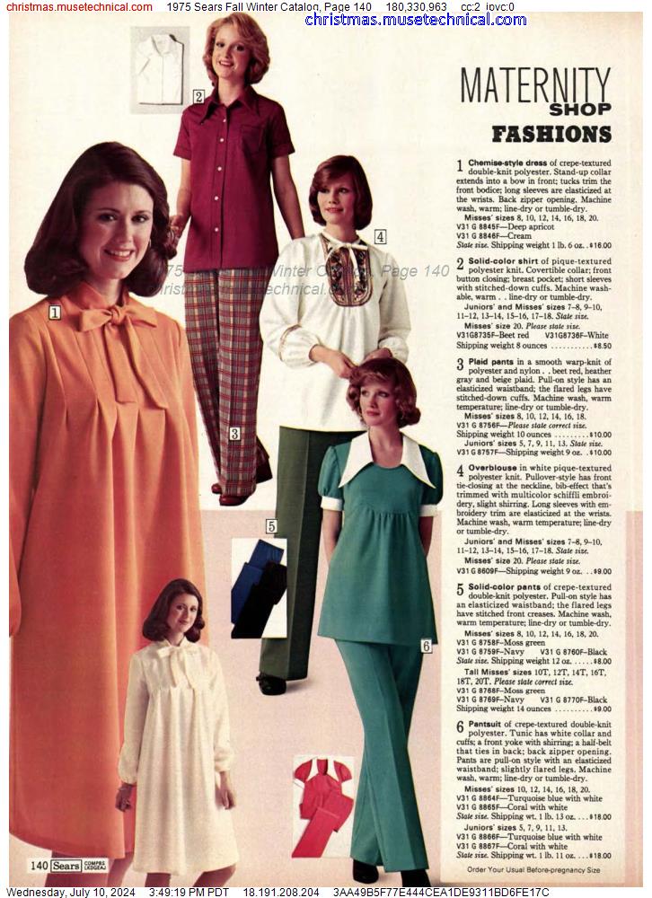 1975 Sears Fall Winter Catalog, Page 140