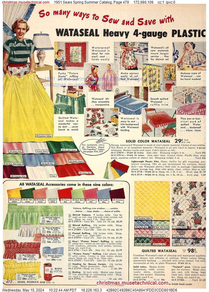 1951 Sears Spring Summer Catalog, Page 479