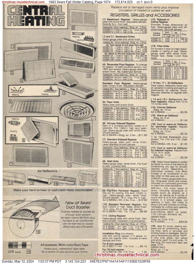 1983 Sears Fall Winter Catalog, Page 1074
