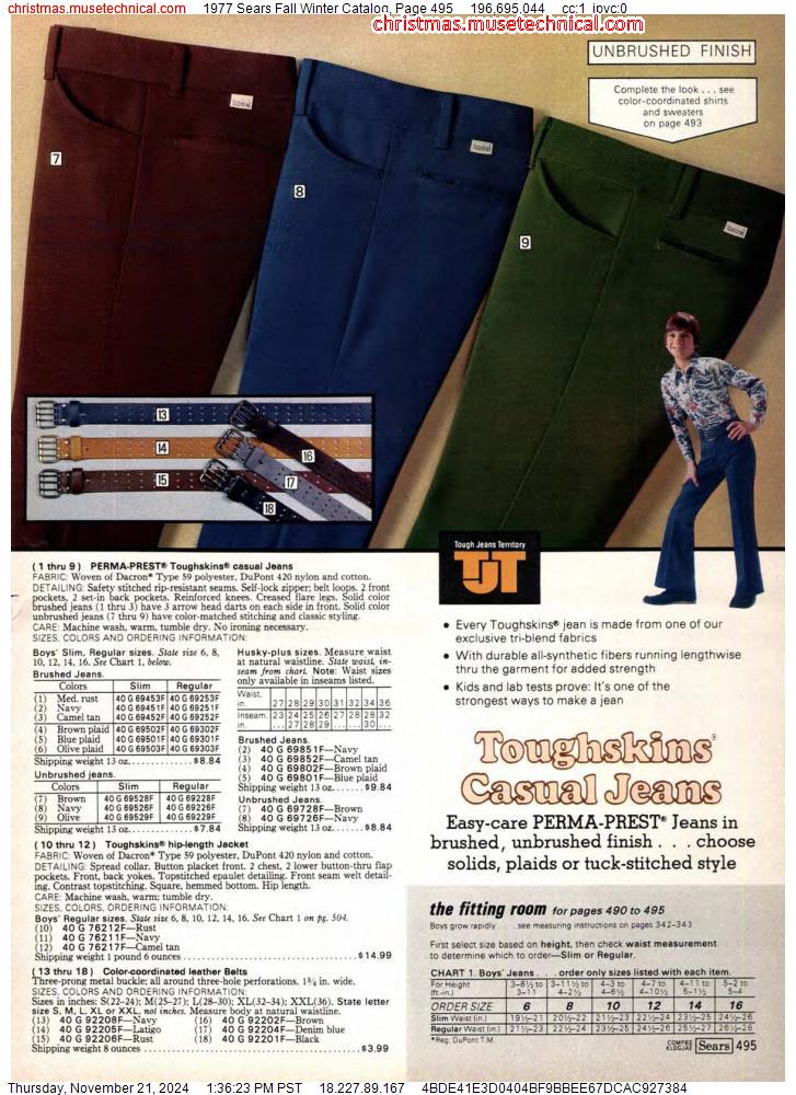 1977 Sears Fall Winter Catalog, Page 495