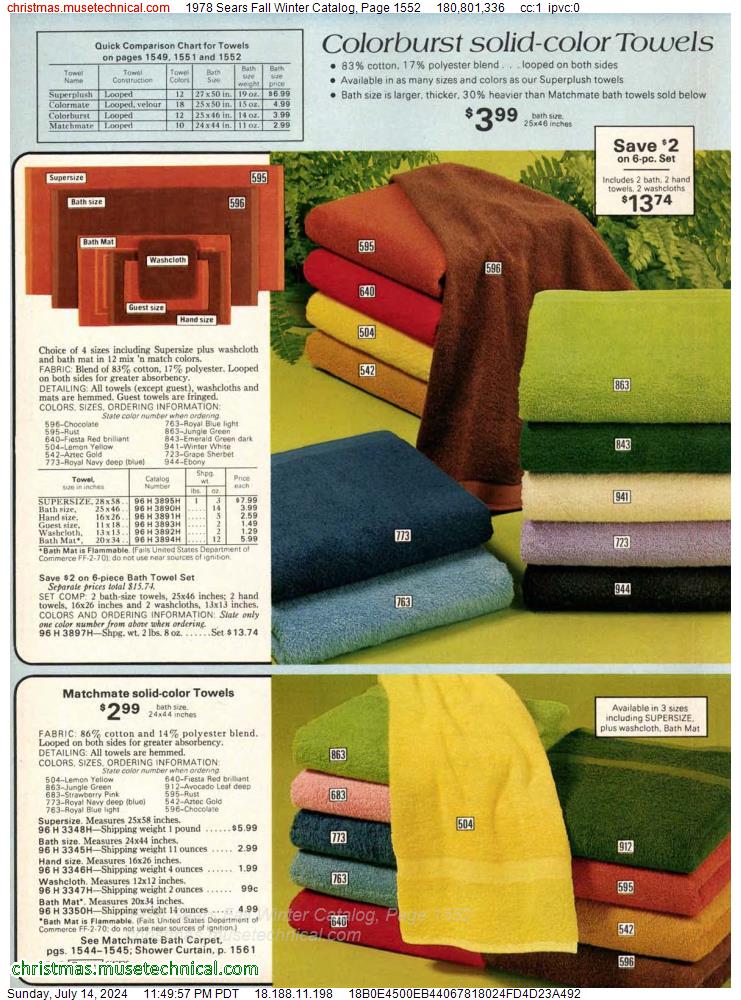 1978 Sears Fall Winter Catalog, Page 1552