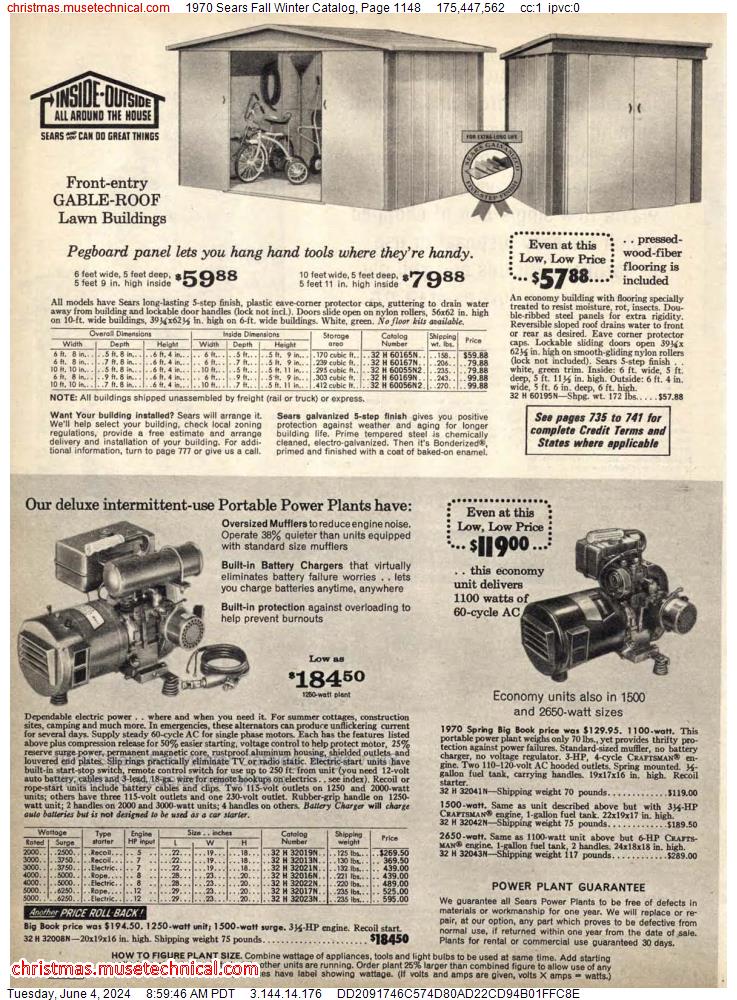 1970 Sears Fall Winter Catalog, Page 1148