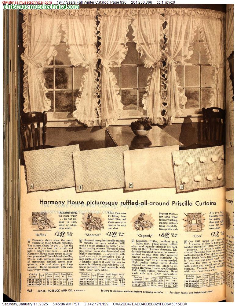 1947 Sears Fall Winter Catalog, Page 936