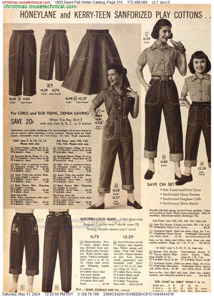 1955 Sears Fall Winter Catalog, Page 314