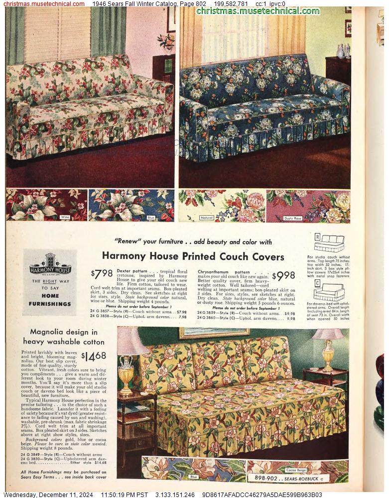 1946 Sears Fall Winter Catalog, Page 802