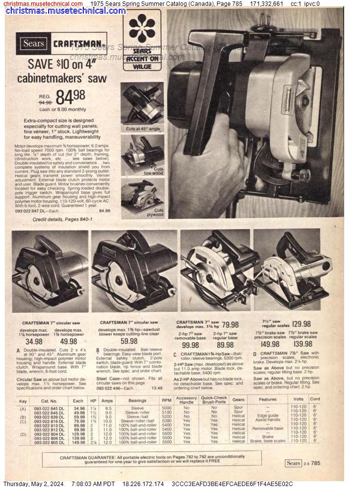 1975 Sears Spring Summer Catalog (Canada), Page 785