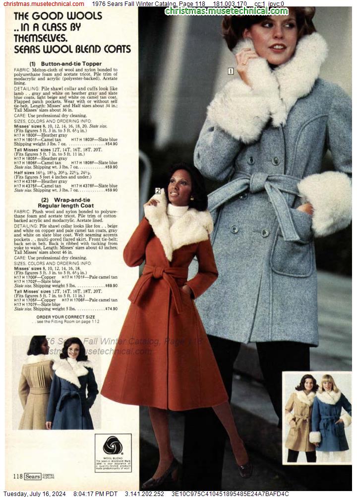 1976 Sears Fall Winter Catalog, Page 118