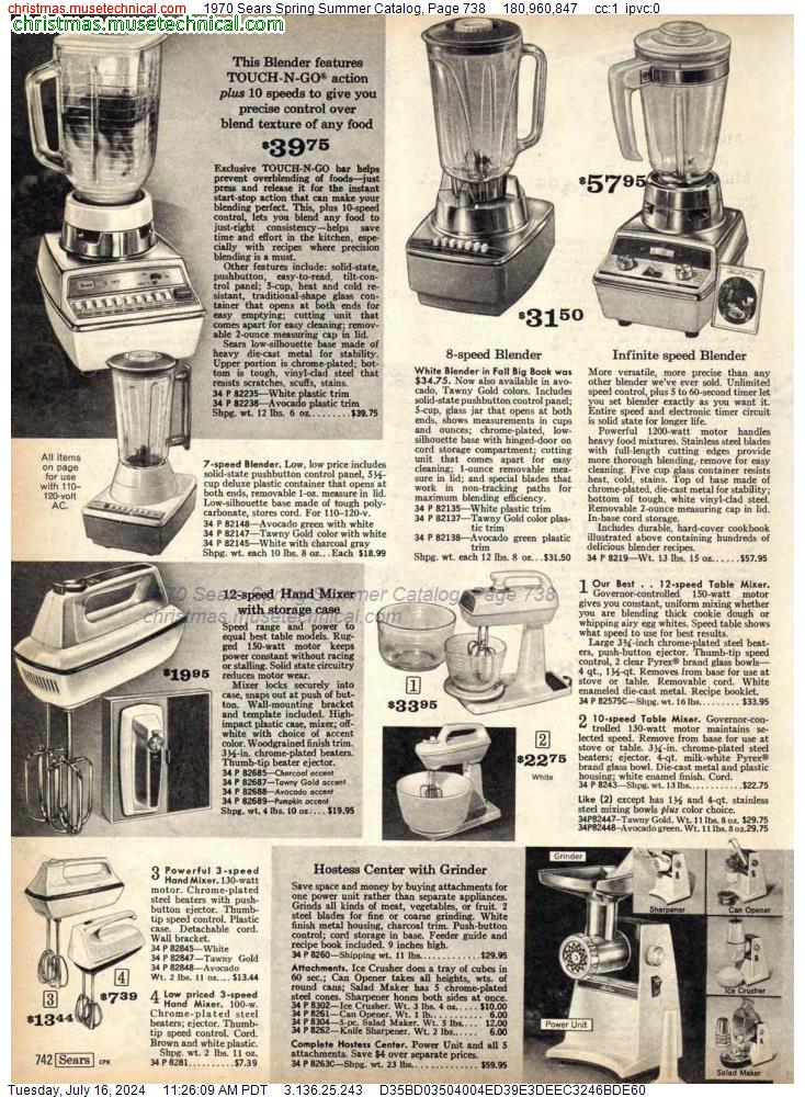 1970 Sears Spring Summer Catalog, Page 738