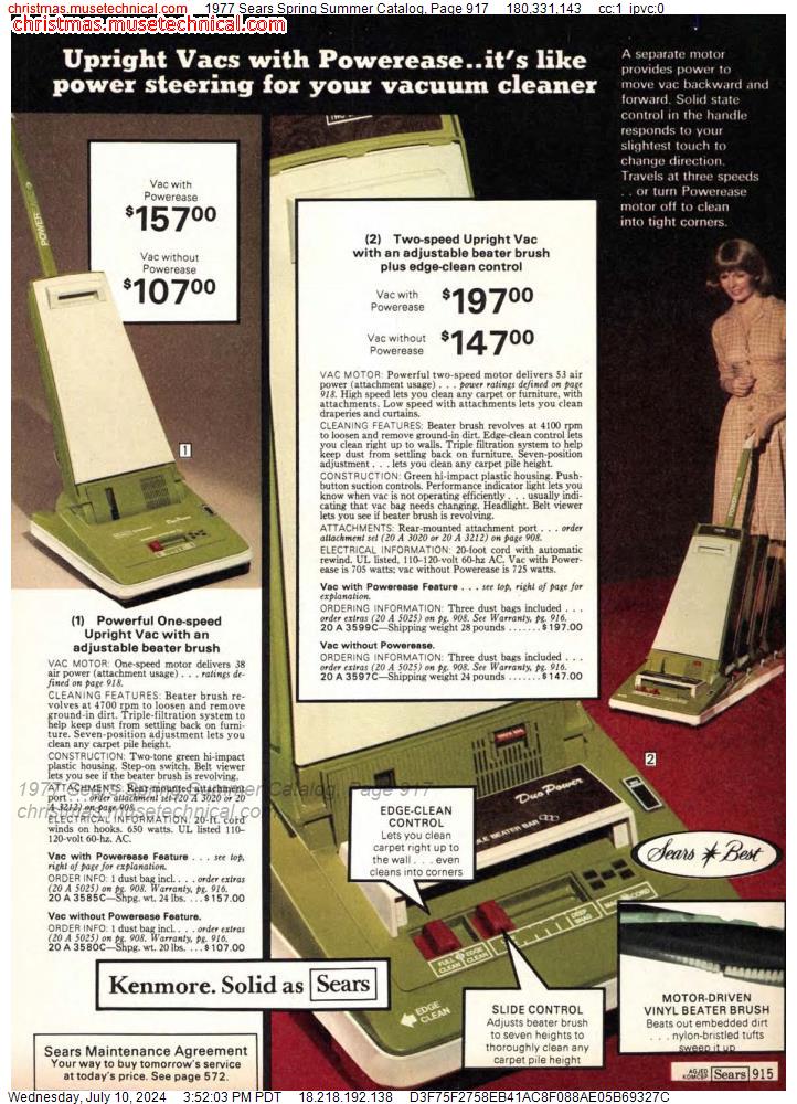 1977 Sears Spring Summer Catalog, Page 917