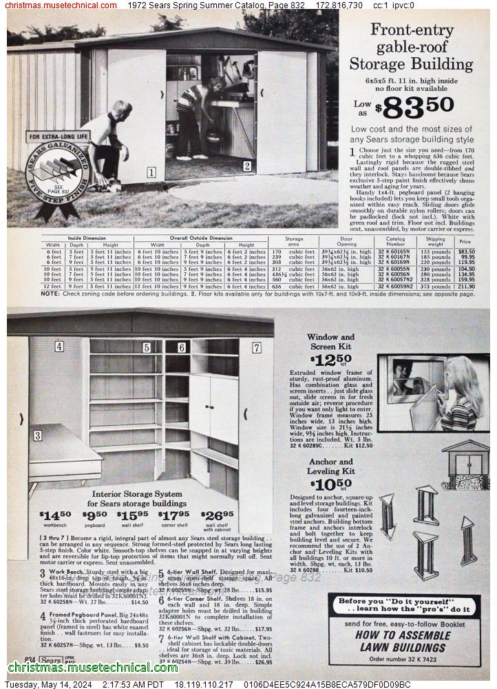 1972 Sears Spring Summer Catalog, Page 832