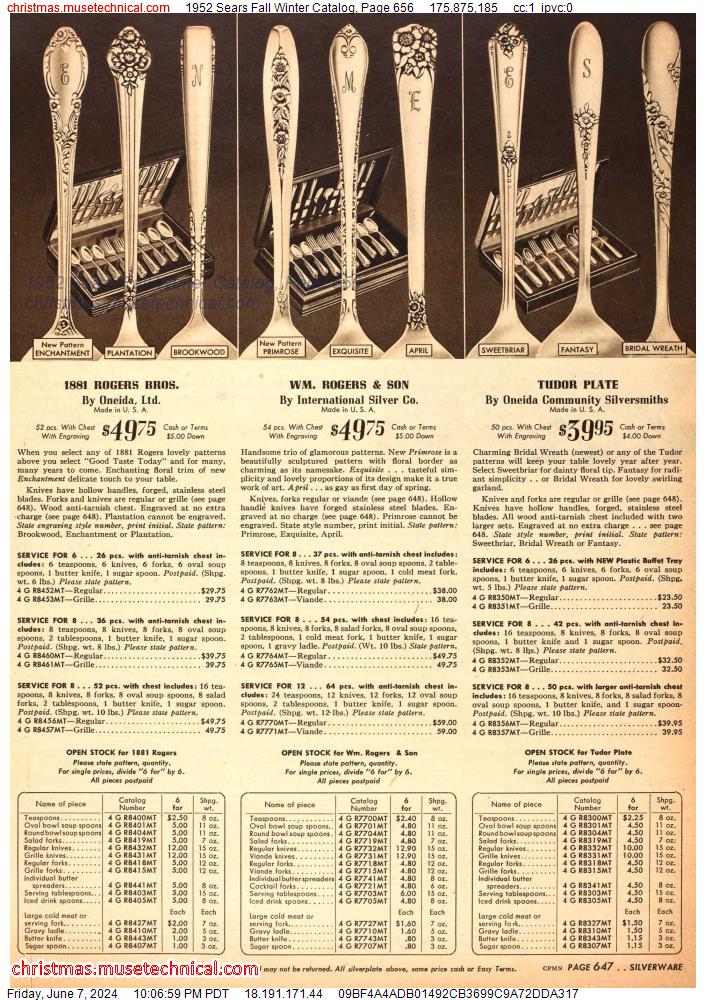 1952 Sears Fall Winter Catalog, Page 656