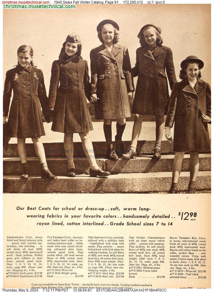 1945 Sears Fall Winter Catalog, Page 91