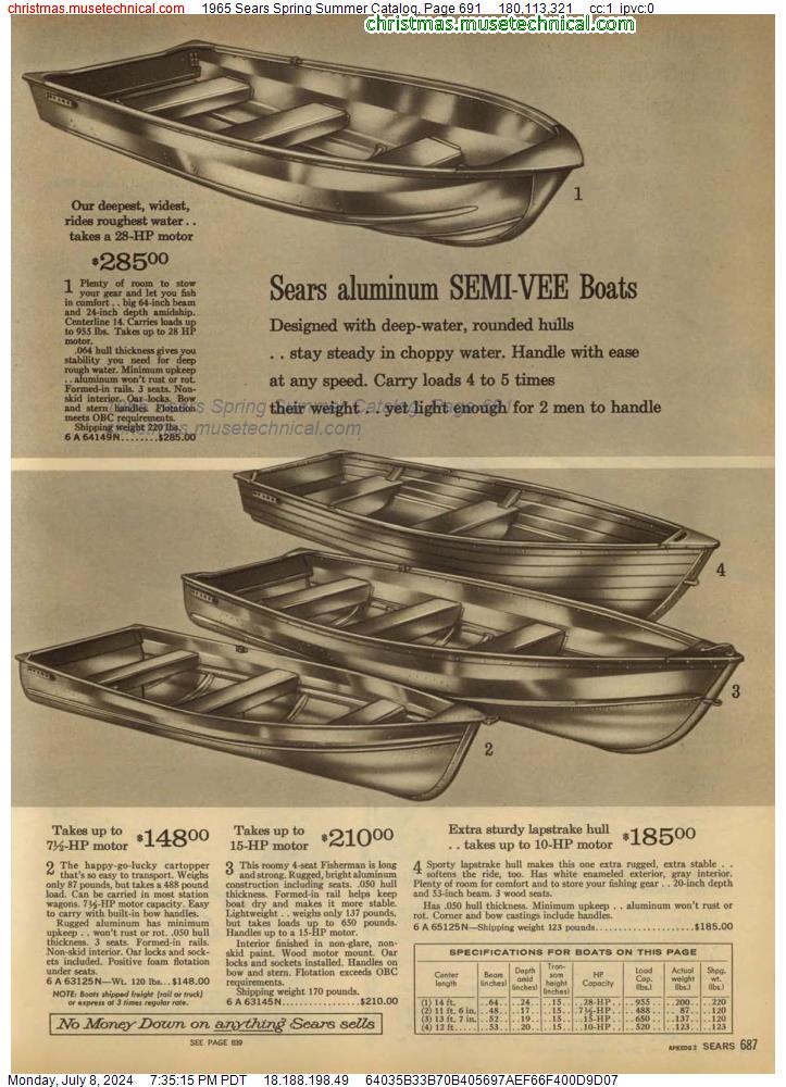 1965 Sears Spring Summer Catalog, Page 691