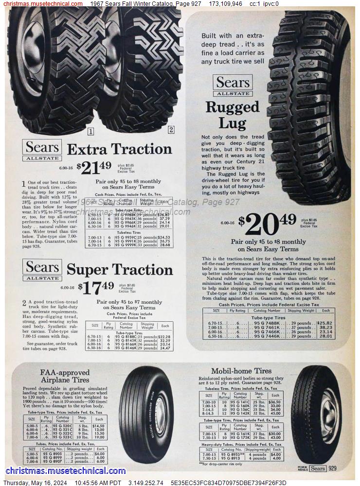 1967 Sears Fall Winter Catalog, Page 927