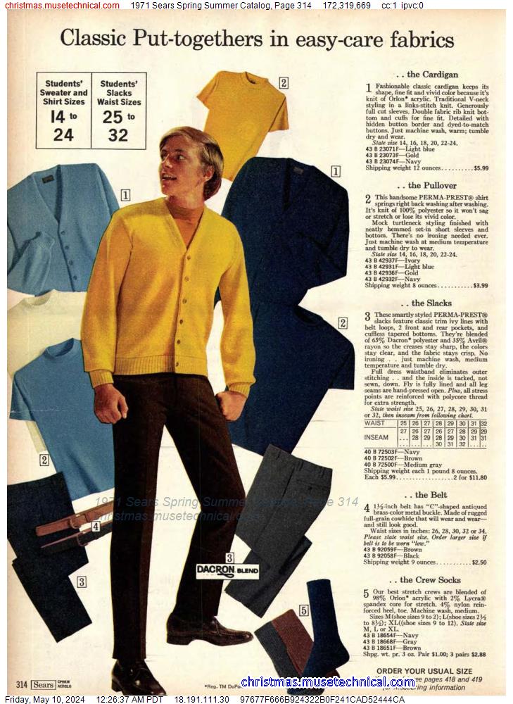 1971 Sears Spring Summer Catalog, Page 314