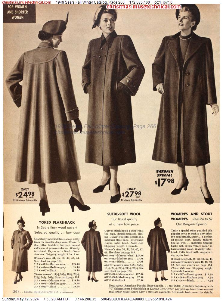 1949 Sears Fall Winter Catalog, Page 266